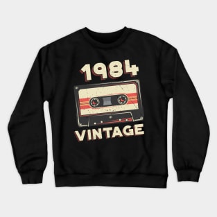 Vintage 1984 Retro Cassette Tape 36th Birthday Crewneck Sweatshirt